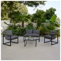 HTI-Living Gartensitzgruppe Zweisitzer, 2 Stühle und Tisch
