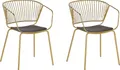 BELIANI Set mit 2 Esszimmerstühlen Gold Kunstleder Schwarz Sitzpolster Glam Industriell Modern