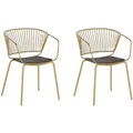 Beliani Metallstuhl, Gold, Metall, 1-Sitzer, 54x77x49 cm, Esszimmer, Stühle, Esszimmerstühle, Armlehnenstühle