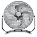 Brandson Bodenventilator Retro Stil, Windmaschine 50 cm, Ventilator, Standventilator, hoher Luftdurchsatz, Bodenventilator, stufenlos neigbar, Silber