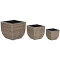 Set Aus Rattan-töpfen - Home Esprit - Töpfe-set - Polypropylen - 40x40x36 Cm - Mehrfarbig - Bodeneinbau