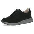 Caprice Damen Sneaker flach aus Leder mit Schnürsenkeln, Schwarz (Black Suede), 38 EU