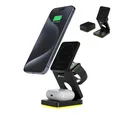 Reagle 3-in-1 Faltbare Ladestation mit Nachtlicht 15W Kabelloses Ladegerät für iPhone 12-16 Serien, Apple Watch Ultra, AirPods Pro/3/2 – Qi-Zertifiziert, USB-C, Kompakt für Reisen