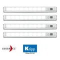 Lunartec 4er-Set Schwenkbare Lichtleisten, PIR, 9 SMD-LEDs, tageslichtweiß