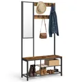 Garderobenständer, Garderobe mit Haken, Kleiderständer mit Spiegel, Schuhbank...