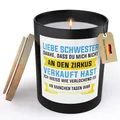 22Feels Schwester Geschenk Spruchkerze "Danke Dass Du Mich Nicht" Sojawachs Kerze im Glas Frauen Geschwister Geburtstag Weihnachten Handgemacht Spruch Duft Deko Vegan Nachhaltig - ZITRUS