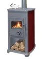 TRGO Kaminofen EEK  Bella bordeaux mit Herdplatte, 5,40 kW, Korpus aus Gusseisen, Verkleidung aus Stahl