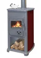 EEK  Kaminofen Bella bordeaux mit Herdplatte - 5,4kW