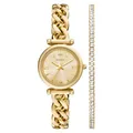 Fossil ES5387SET Gold Edelstahl-Geschenkset 28 mm – Damenuhr  28 mm  Garantie: 2
