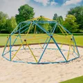 VESKA Klettergerüst DomeClimber Kinder Metall Kletterkuppel Geodome (12FT - 360cm, blau/gelb)