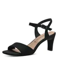 Tamaris Damen Sandale Sandalette Stoff weiche Haptik 1-28028-42, Größe:38 EU, Farbe:Schwarz