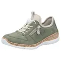 Rieker Slip-On Sneaker Freizeitschuh, Halbschuh, Slipper mit leichter Laufsohle grün 36 EU