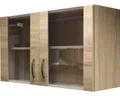 Flex Well Hängeschrank mit Glastür Oslo BxTxH 100 x 32 x 55 cm sonoma eiche matt