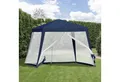 Outsunny Pavillon Partyzelt, Wetterfest, Zelt mit Moskitonetz, mit 4 Seitenteilen, (Gartenzelt, Gartenpavillon), für Garten, Balkon, Blau