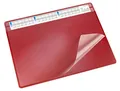 Läufer 47654 Durella Soft Schreibtischunterlage mit transparenter Auflage und Kalender, rutschfeste Schreibunterlage, Zubehör für Schreibtisch, 50 x 65 cm, rot