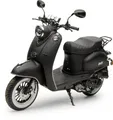Burnout Motorroller MiniMe 2.0 Mattschwarz, 50 ccm, 45 km/h, Euro 5, Unverwechselbares Retro Design, Moped