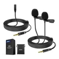 NEEWER 2m Wired Mic, Doppeltes Lavaliermikrofon mit 4m Verlängerungskabel, Mini Ansteckmikrofon, omnidirektionales Kondensator Microphone mit 3,5mm TRS, für DSLR Kamera Camcorder Interview Vlog, LM3