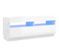 vidaXL TV-Schrank NA TV-Schrank mit LED Leuchten Hochglanz-Weiß 100x35x40 cm Lowboard