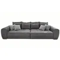 luma-home Big-Sofa, Grau, Metall, 4-Sitzer, Füllung: Polyurethan (Pur), einzeln stellbar,Rechteckig, 306x86x134 cm, Wohnzimmer, Sofas & Couches, Sofas, Bigsofas