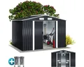 Gardebruk Gerätehaus, BxT: 205x257 cm, XXL Metall 5m² mit Fundament 260x205x180cm Schiebetür Anthrazit