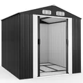 XXL Gerätehaus Geräteschuppen 5m² Metall Gartenhaus Schiebetür 9m³ Gardebruk