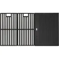 TAINO PRO/RED 6+1 Gusseisen Grillplatte geriffelt & glatt ca. 41,5 x 74 cm