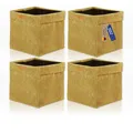 Lycce Kallax Boxen Cordstoff 4er Set | faltbare Aufbewahrungsboxen 33 x 33 x H31 cm mit abnehmbarem Cordbezug waschbar | Ordnungsboxen passend für Kallax Regal | senf