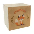 Spardose aus Holz mit süßem Fuchs Motiv und Spruch - Sparfuchs als niedliche Geschenkidee zur Einschulung für Kinder oder für Eltern die auf ausgefallene Dekoration Stehen