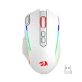 Redragon M810 Pro Kabellose Gaming-Maus, 10000 DPI Kabelgebundene/Kabellose Maus mit Schnellfeuertaste, 8 Makrotasten, 45 Stunden Dauerleistung und RGB-Hintergrundbeleuchtung für PC/Mac/Laptop