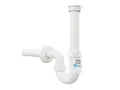 Aqua Bagno Siphon - Röhrengeruchsverschluss - Sifon für waschbecken - Kunststoff weiss - 1 1/4 Zoll - dn 32mm - flexibel einstellbar