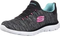 Skechers Damen Summits Quick Getaway Turnschuhe, Black Light Blue, 37 EU