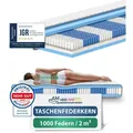 AM Qualitätsmatratzen Taschenfederkernmatratze, Weiß, Textil, Uni, H3, Füllung: Taschenfederkern, Rechteckig, 90x190 cm, Oeko-Tex® Standard 100, Bezug rundum abnehmbar, Schlafzimmer, Matratzen Shop, Matratzen, Taschenfederkernmatratzen