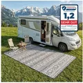 EVOCAMP Zeltteppiche Outdoor Picknick Teppich, Vorzeltteppich, wetterfest und leicht, Rechteck, schnelltrocknender Terassenteppich, UV-beständig, mit Tragetasche grau Rechteck | 250 cm x 400 cm