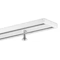 GARDINEUM 1,20 m Vorhangschiene, Aluminium, weiß, glatte, glänzende Oberfläche, 2-läufig, vorgebohrt mit Endkappe, hochwertig, flach