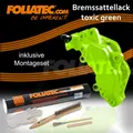 FOLIATEC BREMSSATTEL LACK SET TOXIC GREEN GRÜN 2177 + BREMSSATTEL MONTAGE SET