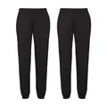 Fruit of the Loom Doppelpack Classic Elasticated Cuff Jog Pants + GRATIS MyShirt Stoffbeutel, Farbe:schwarz, Größe:3XL