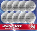 10 x CR1025 WILHELM Lithium Knopfzelle 3V 32 mAh ø10 x 2,5 mm Batterie DL1025