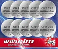 10 x CR1025 CR 1025 WILHELM Lithium Knopfzelle 3V 32 mAh ø10 x 2,5 mm Batterie DL1025