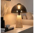 GLOBO LIGHTING LED Tischleuchte, Leuchtmittel inklusive, Warmweiß, Tischleuchte Nachttischlampe Pilz Design grau Rauchglas LED H 31cm