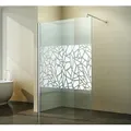 Walk-in Duschabtrennung Duschwand Seitenwand 80 cm Scherben 10 mm NANO Glas Saturn - Dunkelgrau