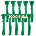 Gocableties Kabelbinder 1000 Stück Grün, 300 mm x 4,8 mm mit 22,2 kg Zugfestigkeit, UV Beständig Set