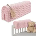 Bettkantenschutz für Kinderbetten Minky 70 cm - Schutz für Bettrahmen Baby Bett rausfallschutz für boxspringbett bettgitter mit Minky Bezug Kantenschutz Kinder Babybett Rosa