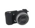 Silikon Tasche Etui kompatibel für Sony A5000 A5100 Kameratasche schwarz CC1732a