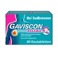 GAVISCON Dual Kautabletten mit Zweifachwirkung gegen Sodbrennen 80 St