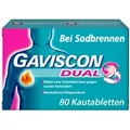 GAVISCON Dual Kautabletten mit Zweifachwirkung gegen Sodbrennen 80 St