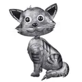 Kölle Gartenfigur Katze Felix, Silber, 41 x 30 x 11 cm