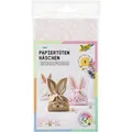 folia 41292 - Papiertüten Häschen, Bastelset für 3 einzigartige Papierhasen, je 9 Tüten in Weiß, Braun und Rosa, inkl. Kordel
