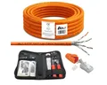 ARLI Verlegekabel Cat7 25 m + Werkzeugset + 10 RJ45 Netzwerkstecker Installationskabel, RJ45, Netzwerkstecker (2500 cm), Metermakierung