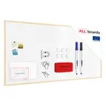 ALLboards Whiteboard mit Holzrahmen 200x100cm Magnettafel Weiß Magnetisch, Trocken Abwischbar