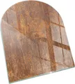 Rostige Textur auf Metall – Glasbodenplatte für – Kaminofen – Kaminplatte Glas – Schutzglas – Funkenschutzplatte –Glasbodenplatte Feuerfeste – Hitzeschutzplatte – Bodenschutz aus Glas – 80x70 cm